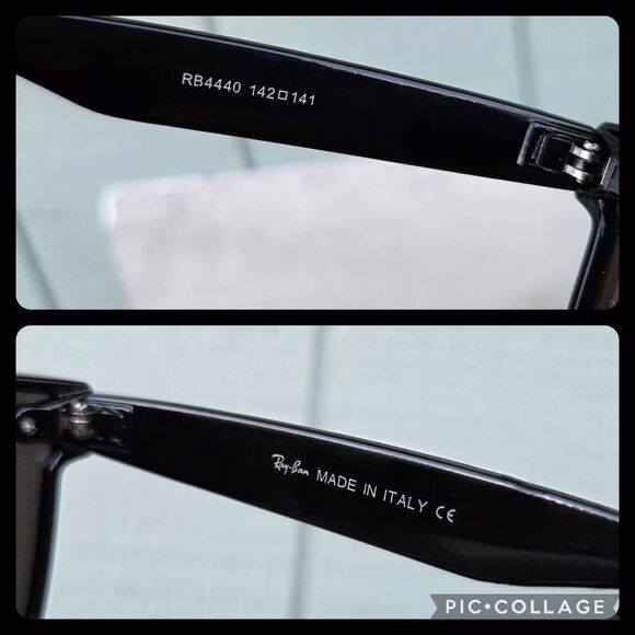 RayBan Blaze Wayfarer Black Semi Transparent Overlay Sunglasses - Picture 8 of 8